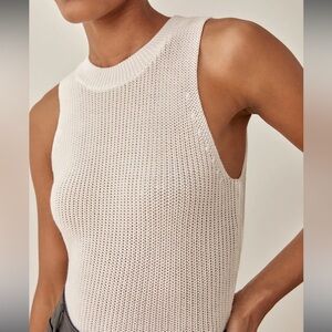 Reformation Ivory Sleeveless Knit Top
